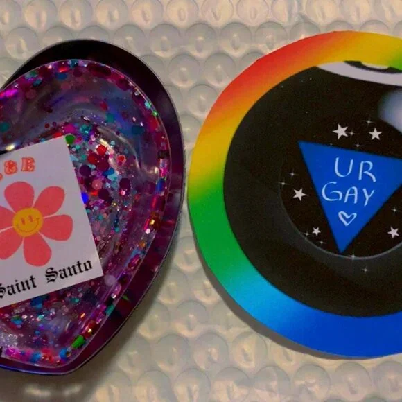 Handmade - EightBall Pride Sticker: Kawaii Rainbow Glossy LGBTQIA Gift - Picture 2 of 3